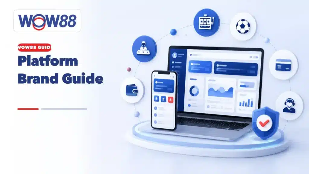 What is WOW88 brand guide showing the WOW88 logo and shield icon