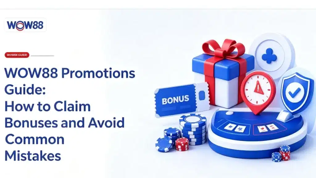 WOW88 promotions gift box and bonus ticket illustration