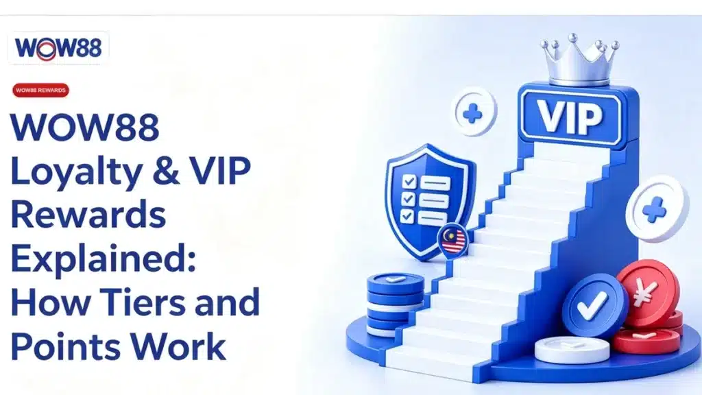 WOW88 loyalty tiers and VIP points rewards illustration